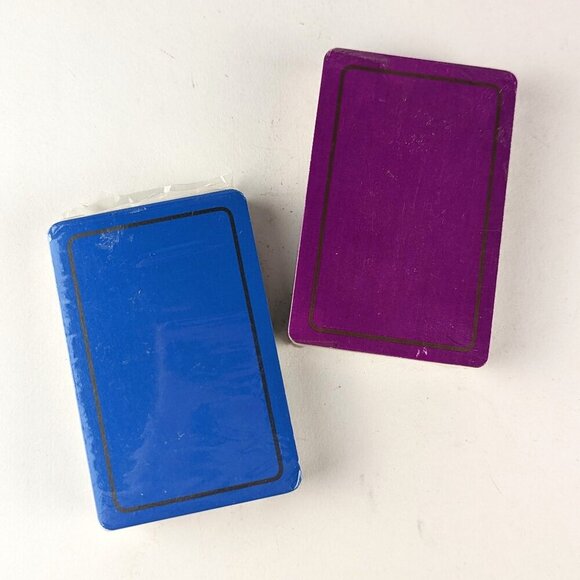 Set of 2 Vintage Playing Card Decks - Blue & Purple - Picture 1 of 4